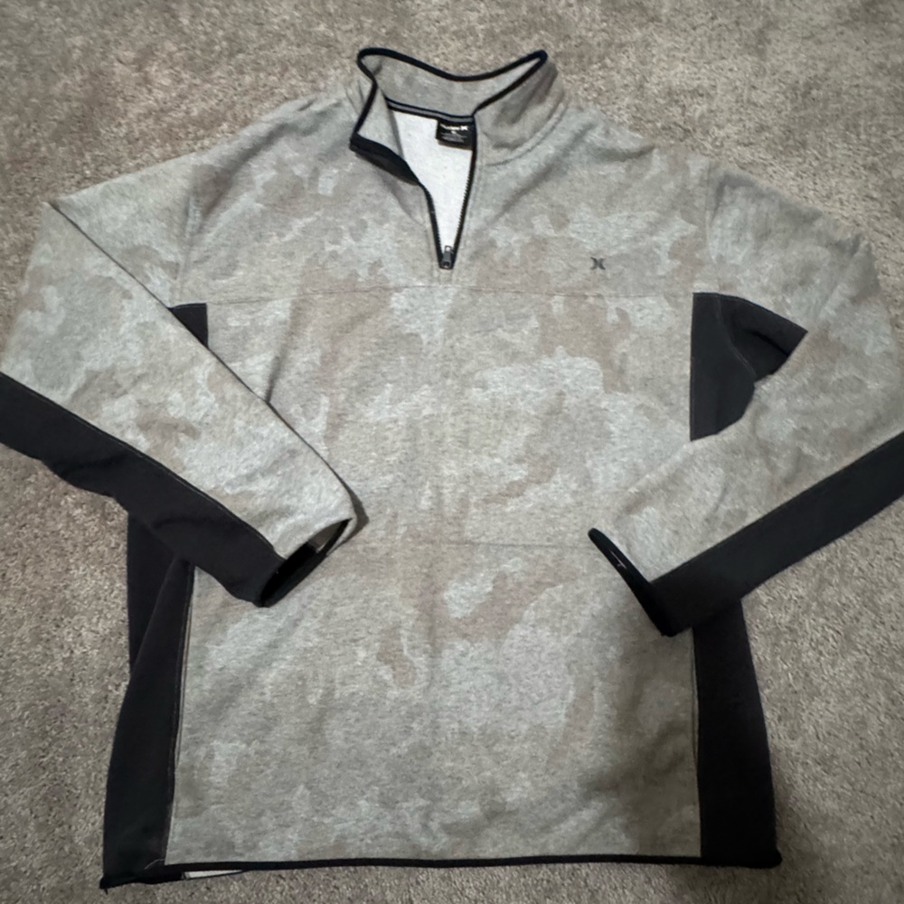 Hurley Gray and Black Zip Pullover